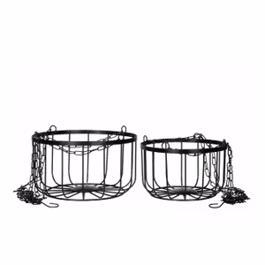 Korg Metall Hängande Matt Svart 2pk