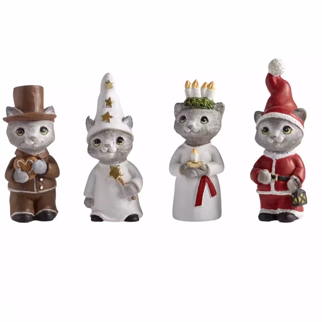 Luciatåg 4-pack, katter H.4-5cm