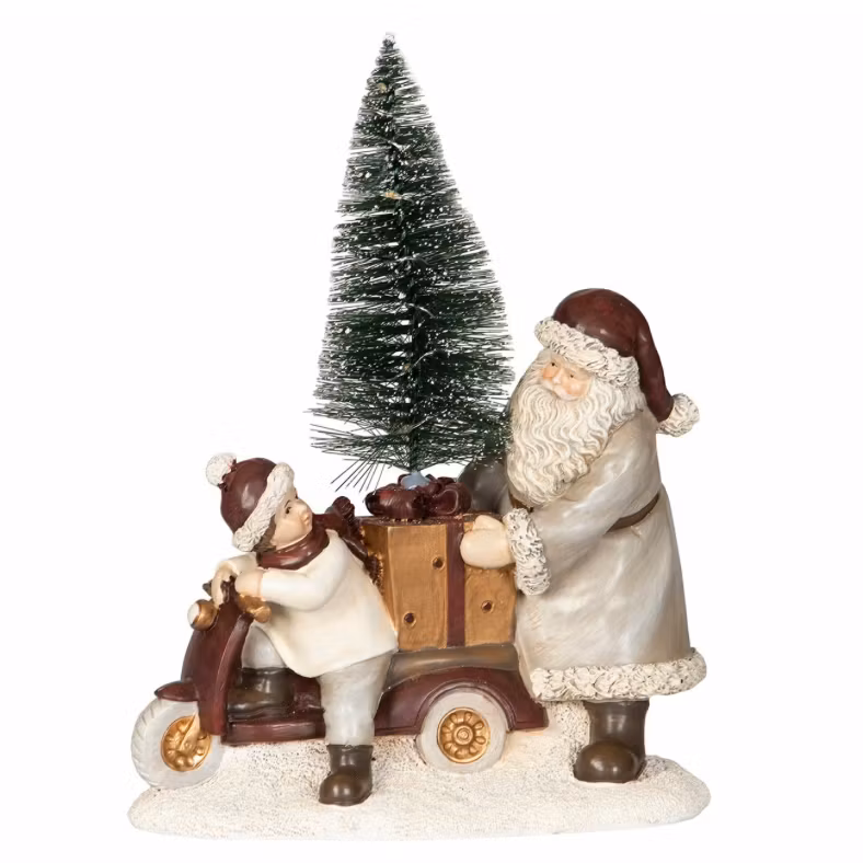 Tomte med Gran Led Poly