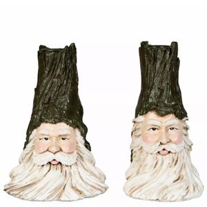 Ljusstake Tomte Stubbe Grön Mix 2st