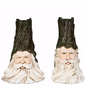 Ljusstake Tomte Stubbe Grön Mix 2st
