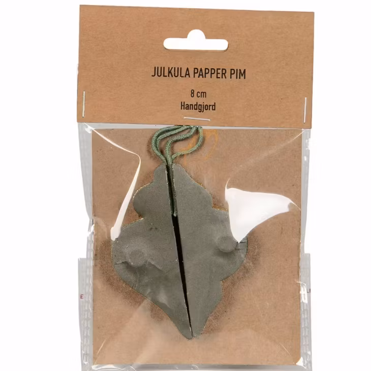 Pappersjulkula Pim Grön/Guld Mix 2pk