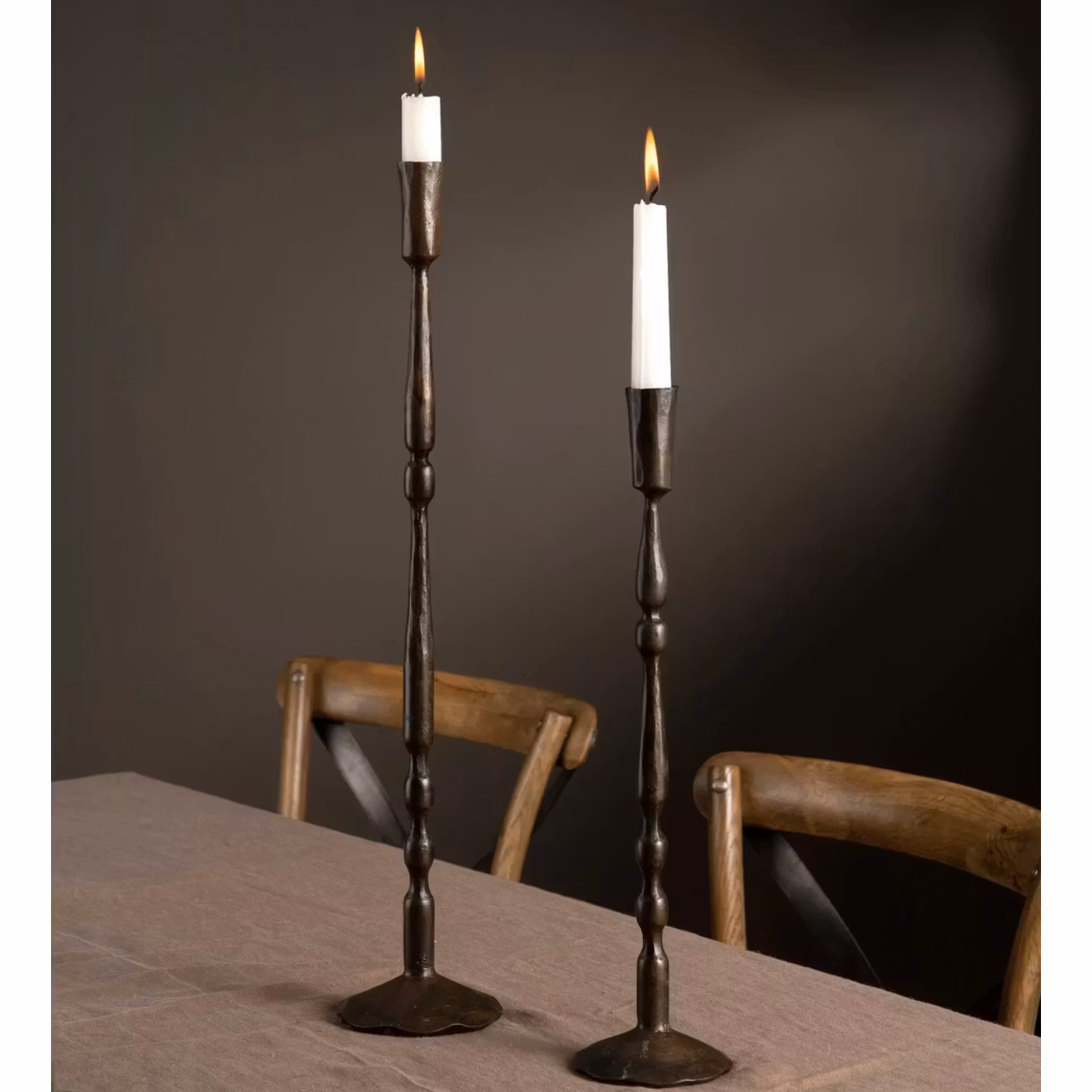 Ljusstake Metall Hög Brun 53cm