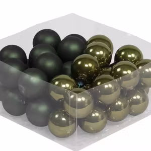 Glaskula.Bas Mörkgrön Mix 4st