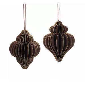 Pappersjulkula Pim Röd/Brun/Guld mix 2pk 50%