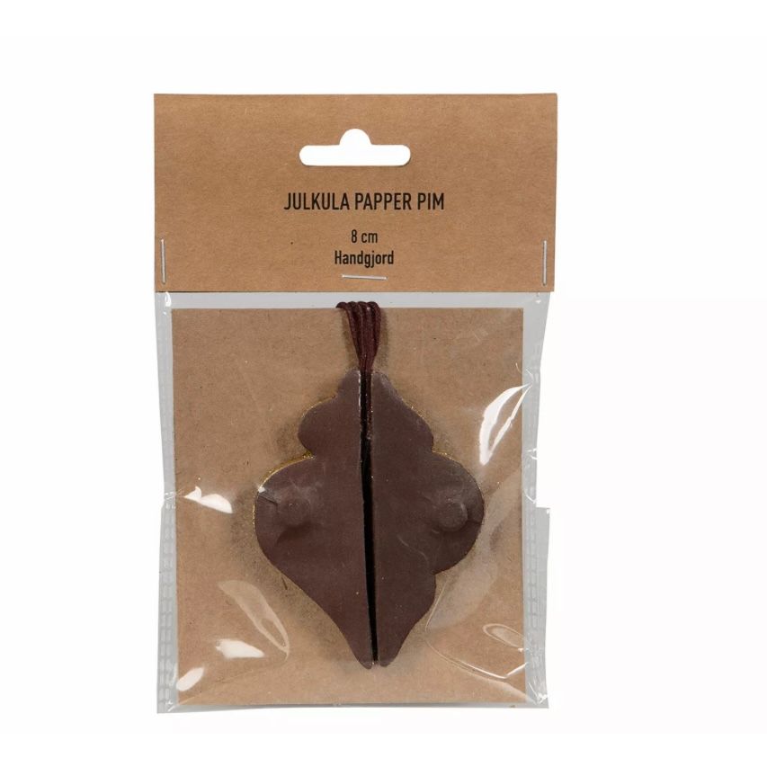 Pappersjulkula Pim Röd/Brun/Guld mix 2pk 50%