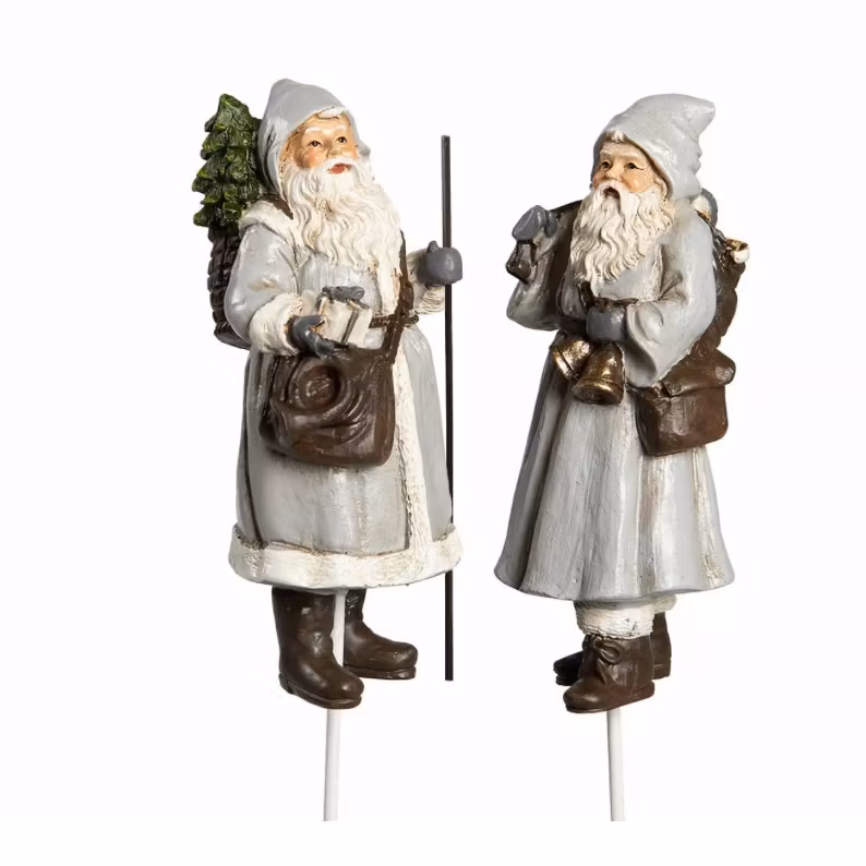 Tomte Stick Grå Säck Poly 2st