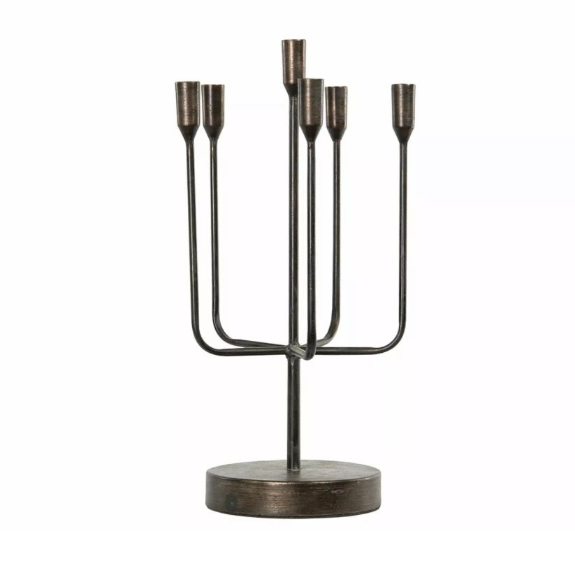 Ljusstake 6arm Svart