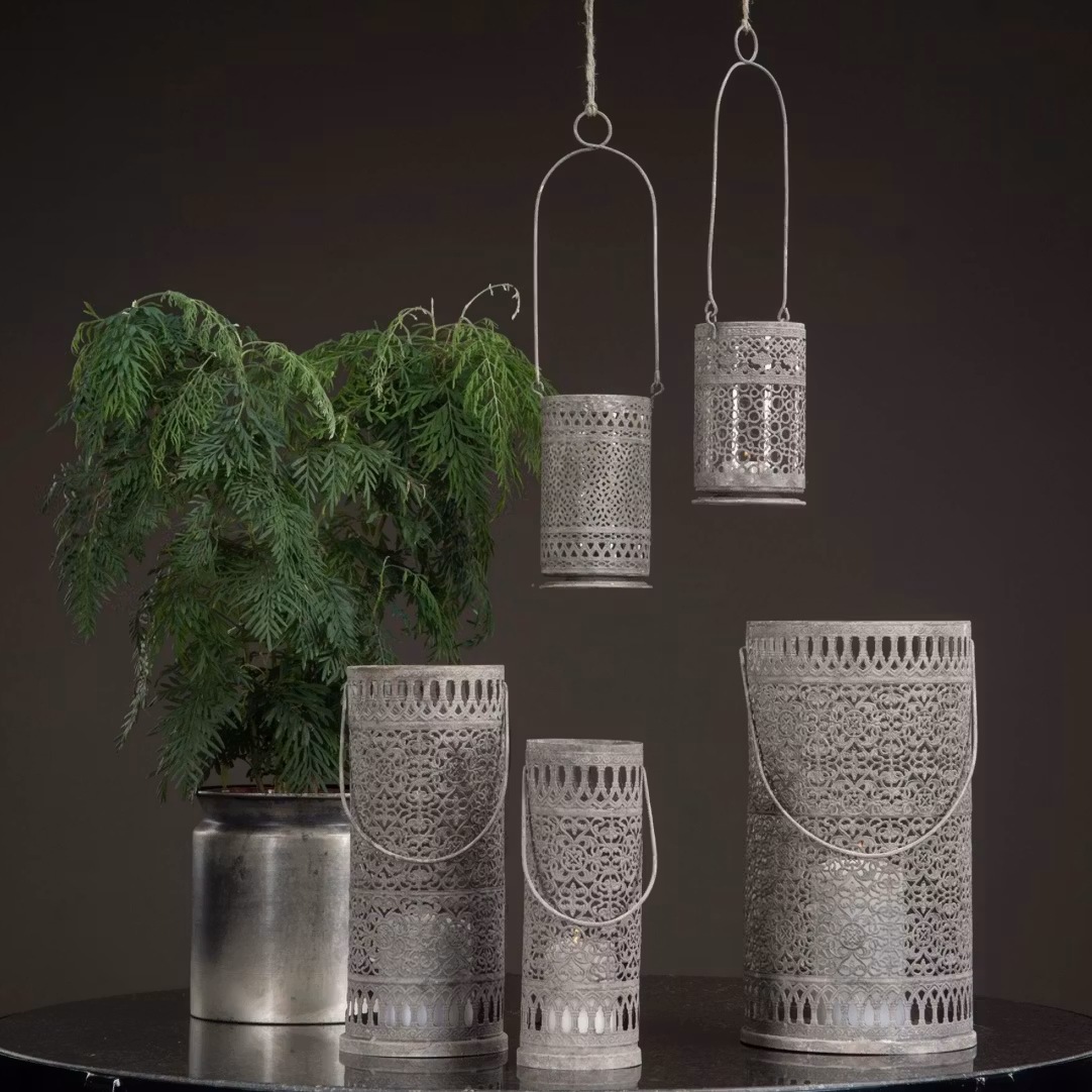 Lykta Cylinder Metall sett om 3 st