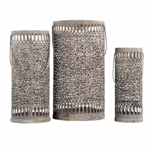 Lykta Cylinder Metall sett om 3 st