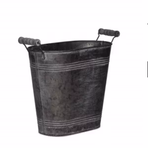 Antikgrön Metallskål Oval mellan