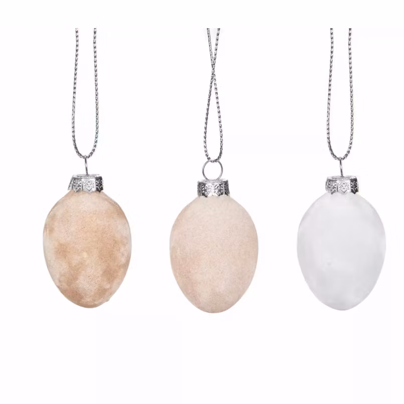 Ägg Glas Sammet Natur Mix 9pk
