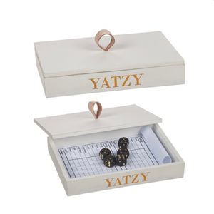 Yatzy m tärningar i trälåda
