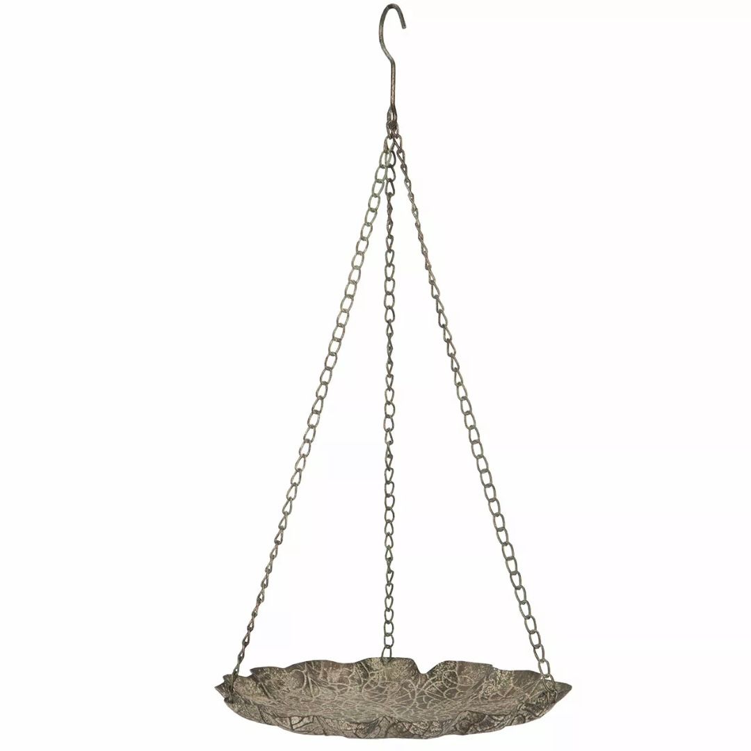 Fågelbad Blad Häng Metall Grön