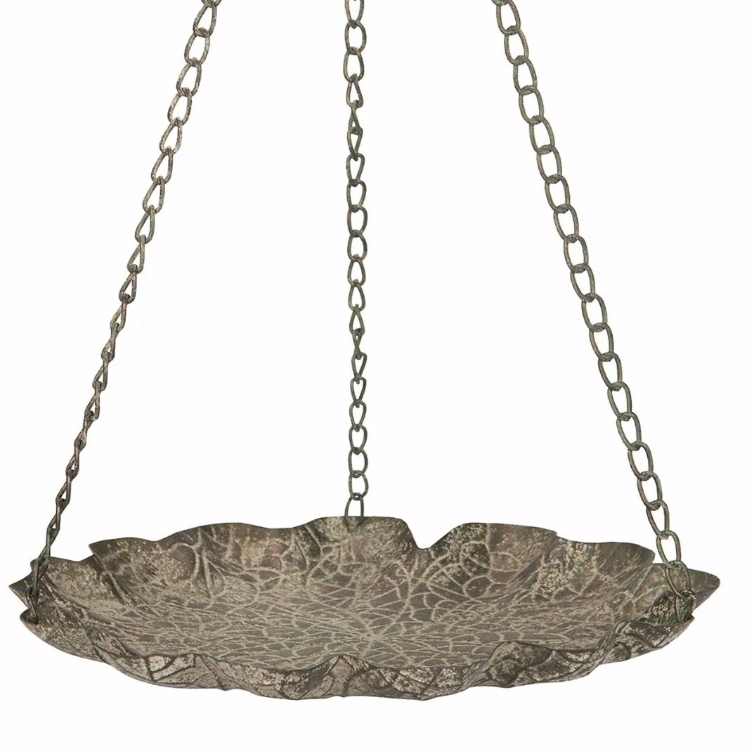 Fågelbad Blad Häng Metall Grön