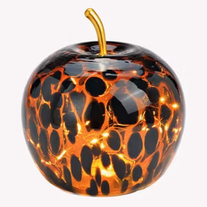 Glasäpple med ledbelysning mellan