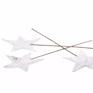 Näver Stjärna Stick Vit