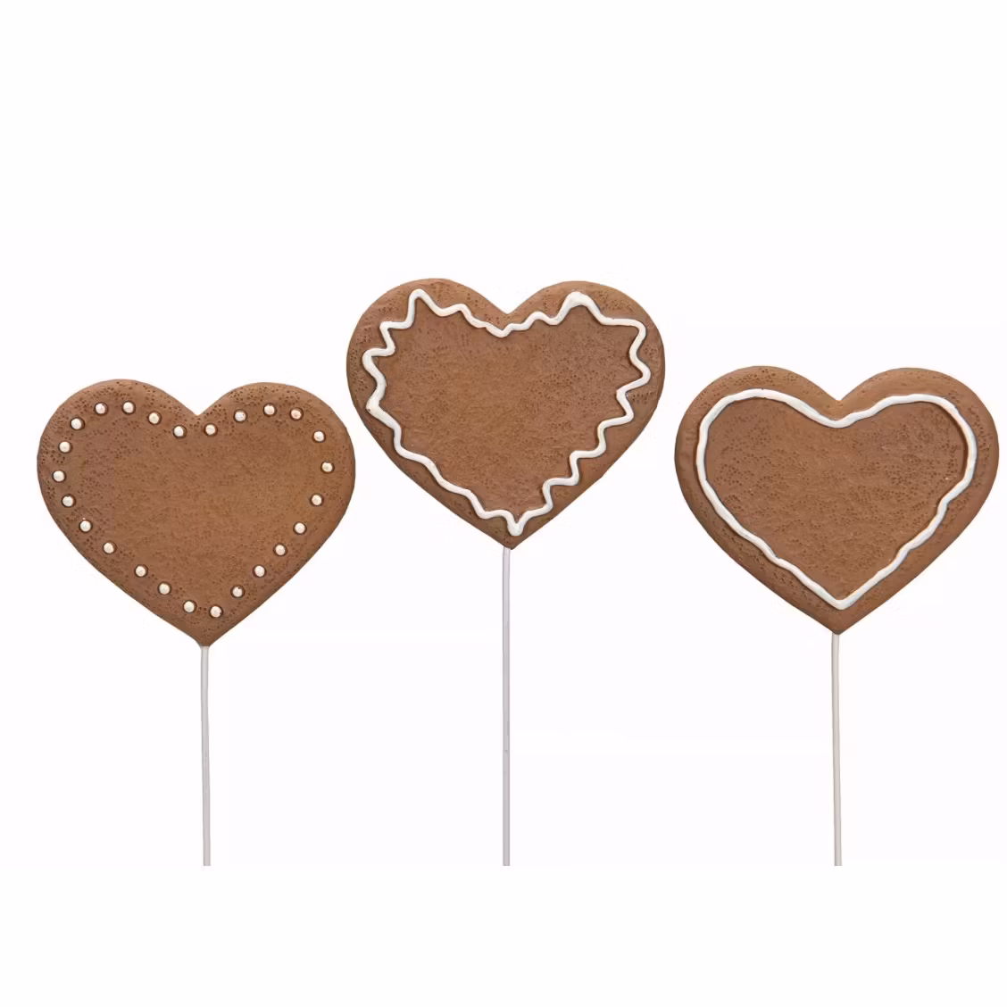 Pepparkaka Hjärta Stick Poly Set/3