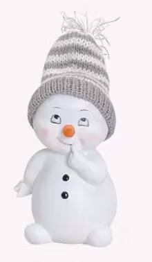 Snögubbe med stickad caps