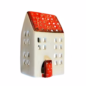 Lykthus vit/röd 50%