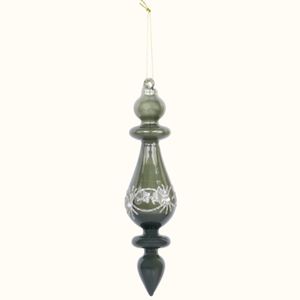 Ornament i glas m. glimmer 50%