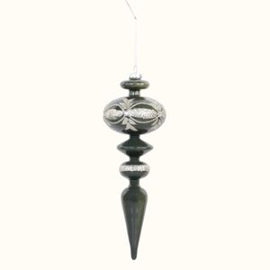 Ornament i glas m. glimmer