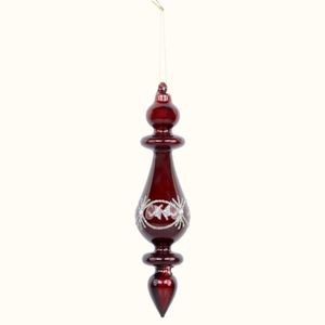 Ornament i glas m. glimmer