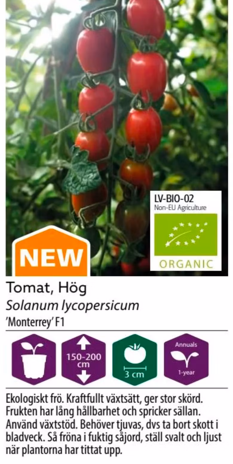 Tomat Hög Monterrey F1 Organic