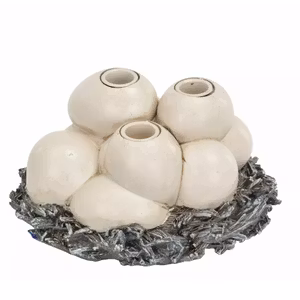 Ljusstake Ägg 3 Kronljus Antik Finish Poly