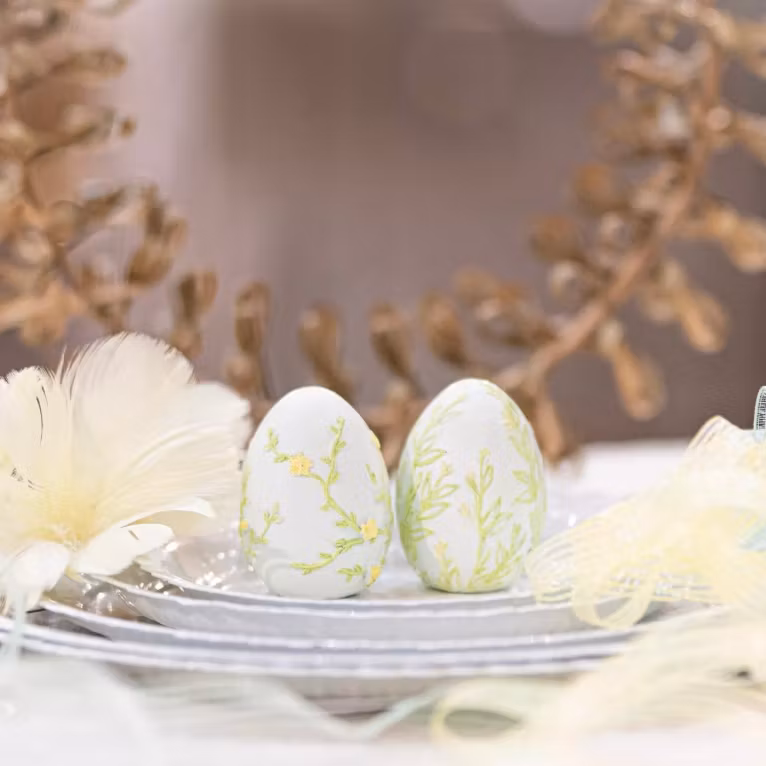 Ägg Blomster Gul Mix Poly 2pk