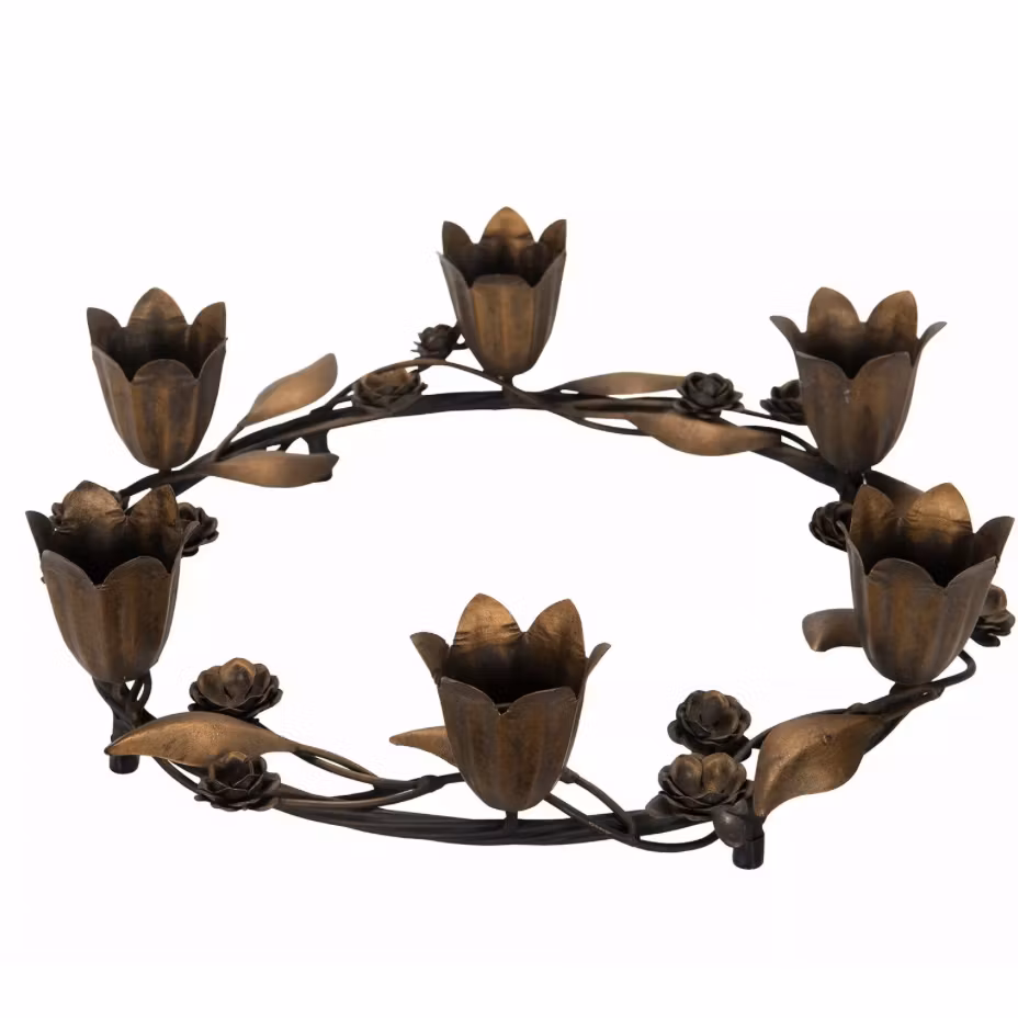 Ljusstake Blomster Mässing
