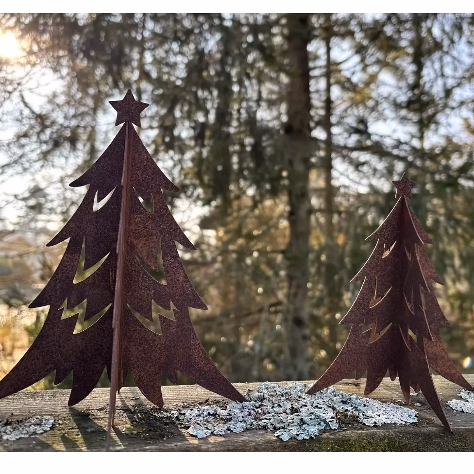 3D Julgranar med stjärna 2 pk