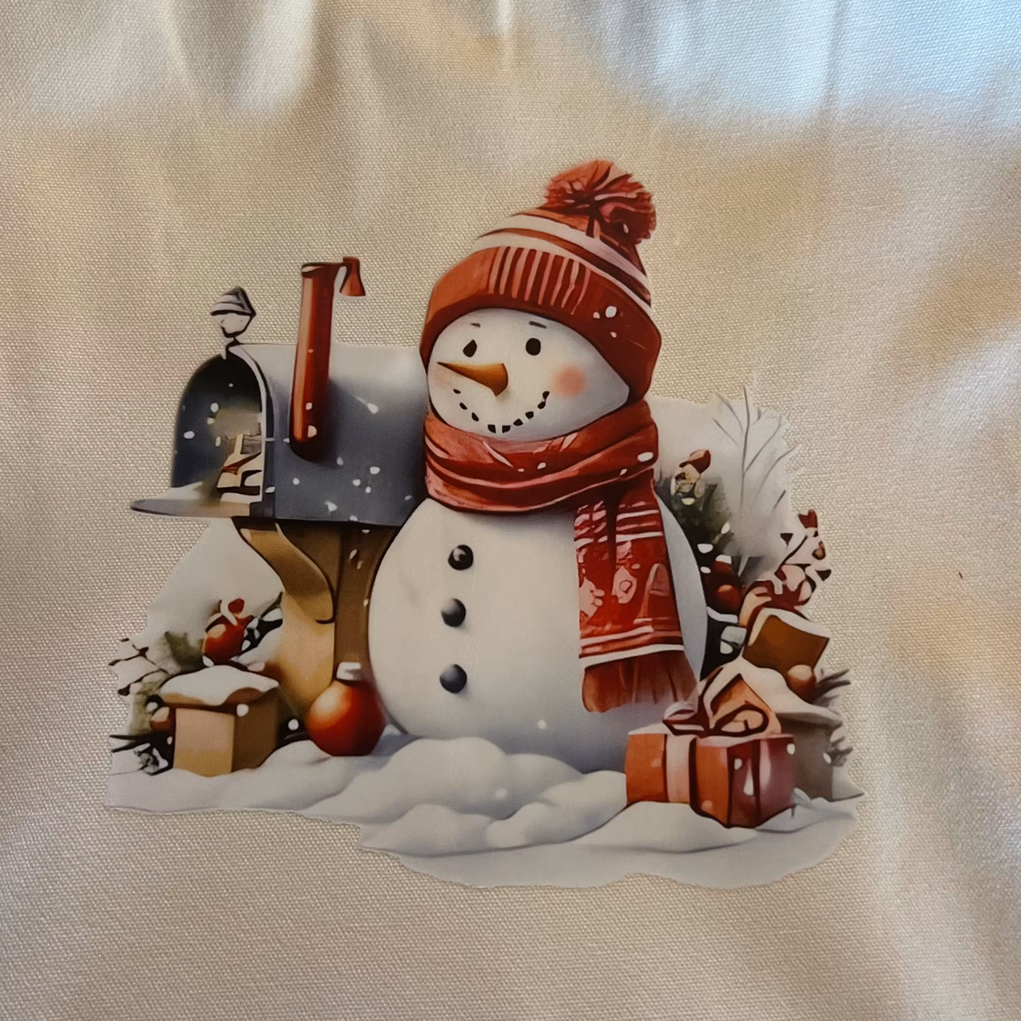 Väska Canvas Cream Mellan med tryck