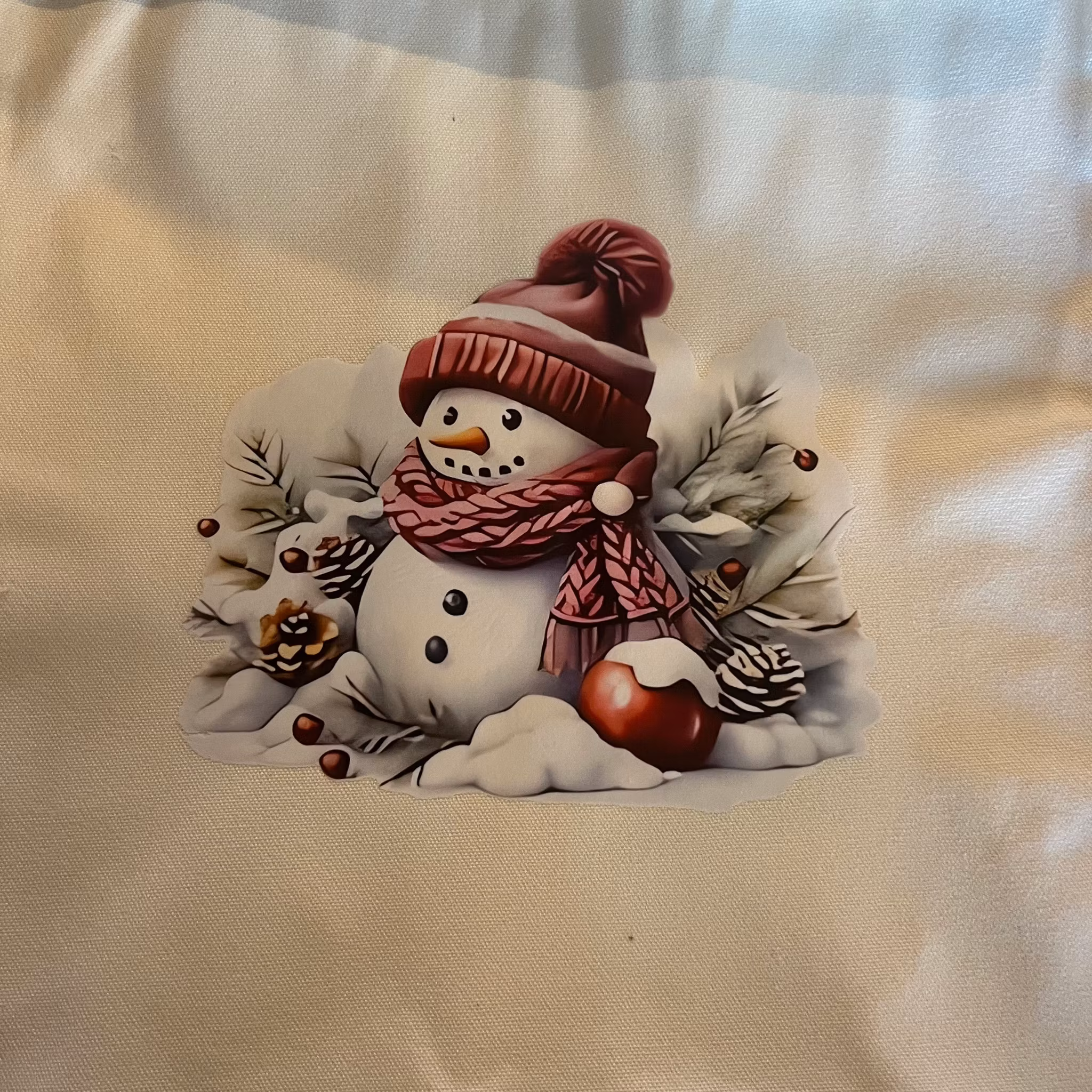 Väska Canvas Cream Mellan med tryck