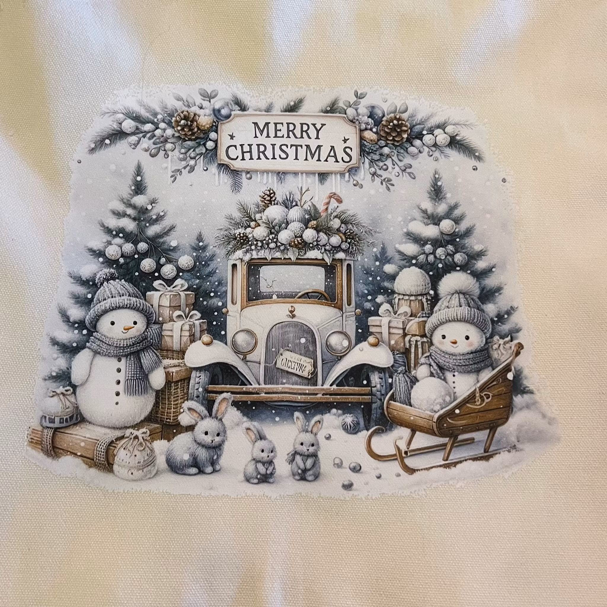Canvas väska cream mellan