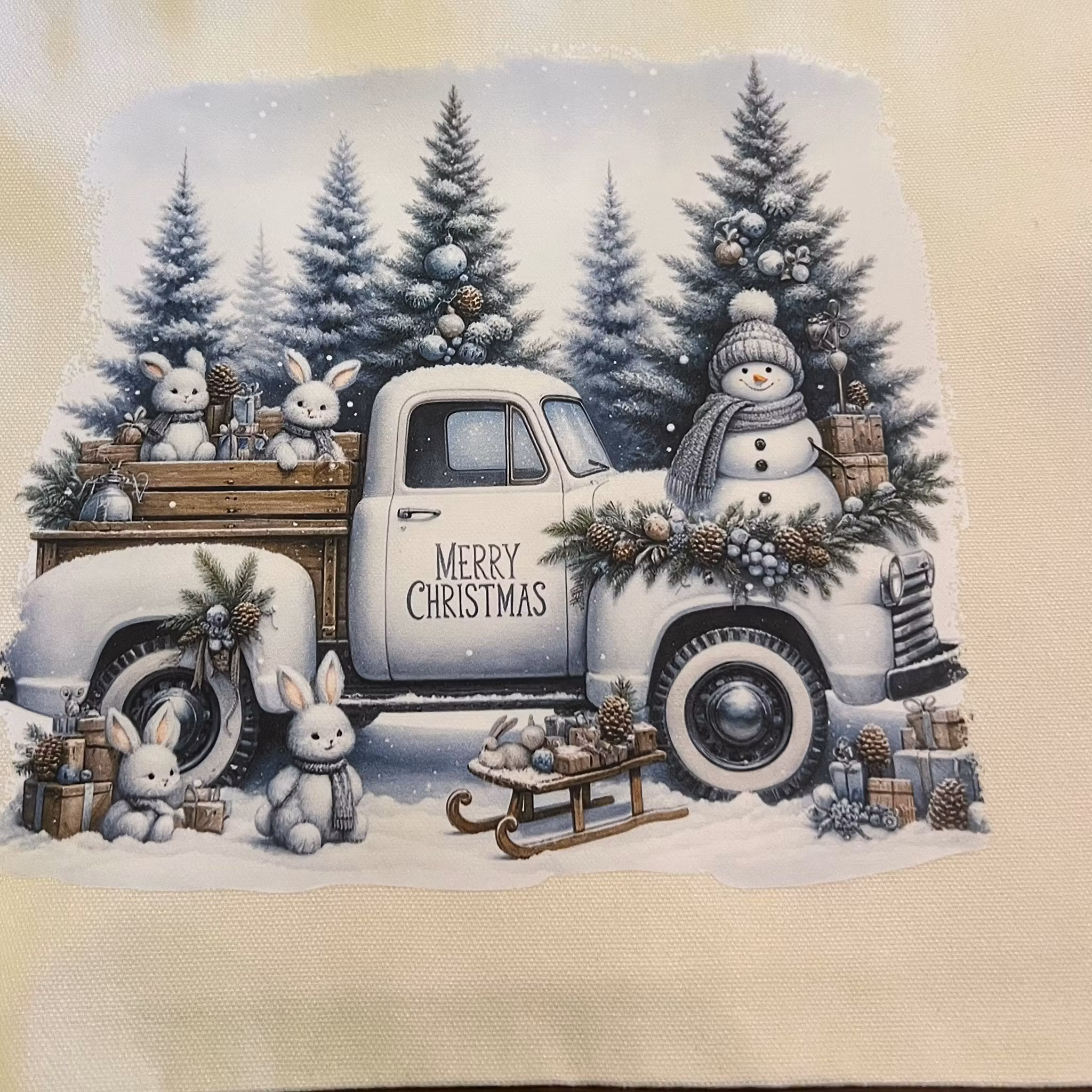 Canvas väska cream mellan