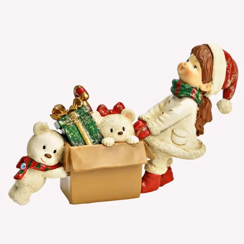 Barn med julklappar