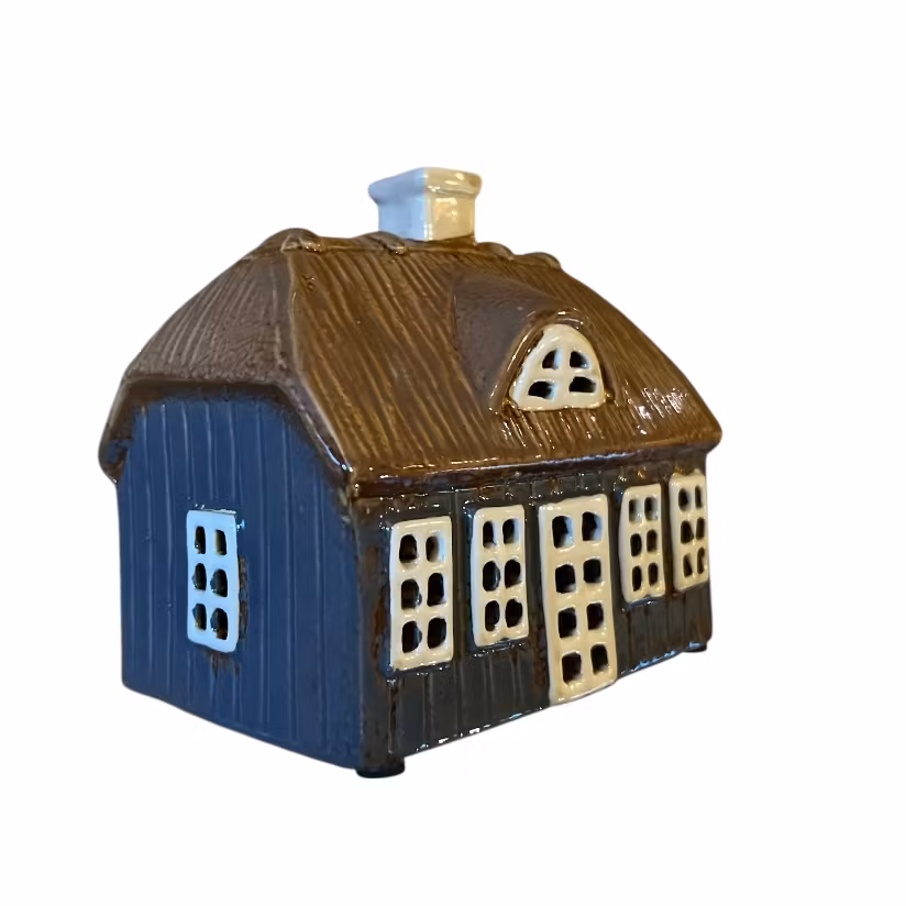 Keramik hus Duvblå