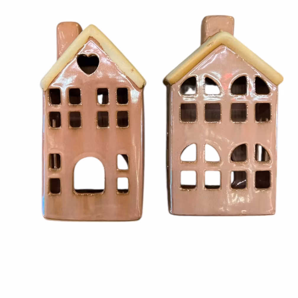 Keramik hus Gammelrosa 2 Pk