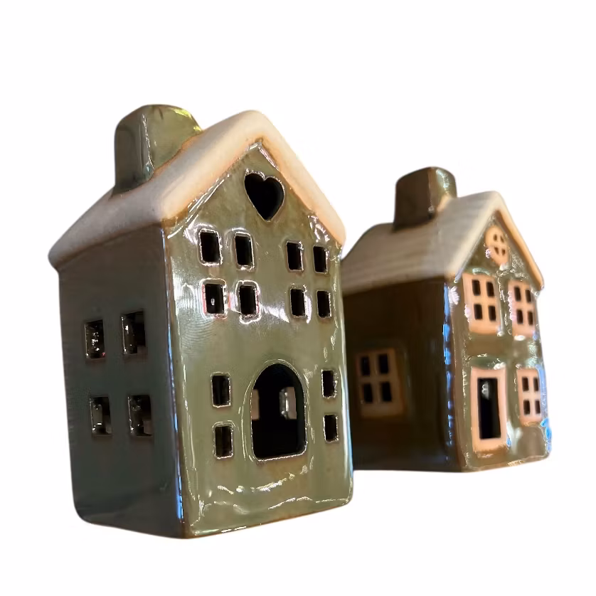 Keramik Hus Divgrön 2 St