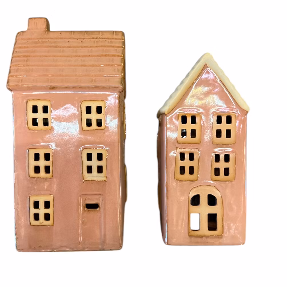 Keramik hus 2 pk Gammalrosa