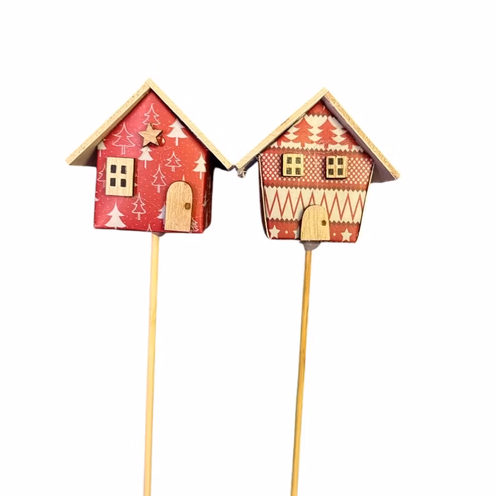 Julhus på stick 2pk