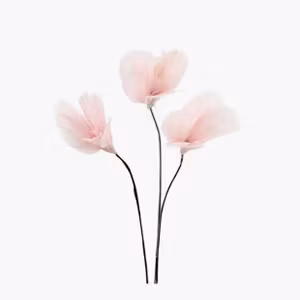 Fjäder Trådad Blom Ljusrosa 6pk