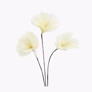 Fjäder Trådad Blom Ljusgul 6pk