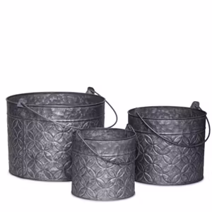 ZINK METALLSKÅL Sett om 3st