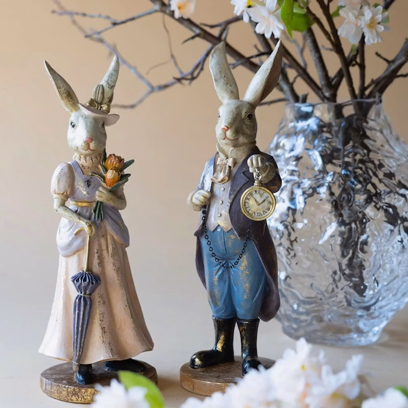 Dekoration Herr och Fru Kanin Mix 1 Par
