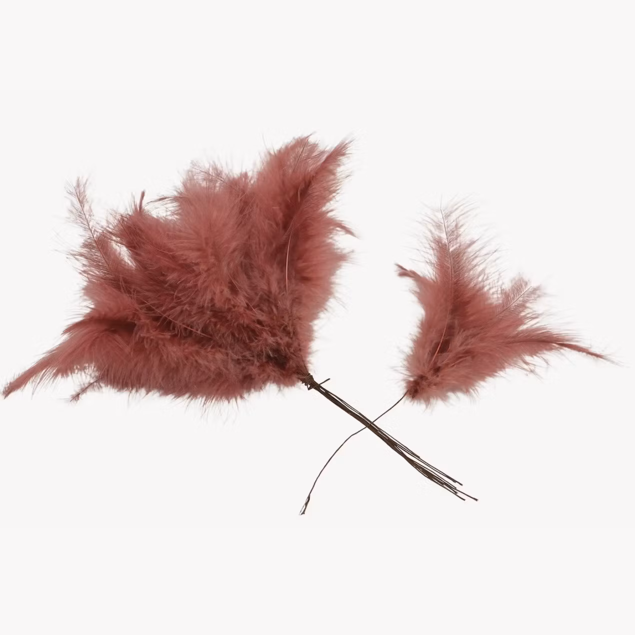 Fjäder Trådad Vippa Mörkrosa 12pk