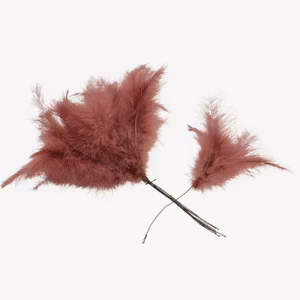 Fjäder Trådad Vippa Mörkrosa 12pk