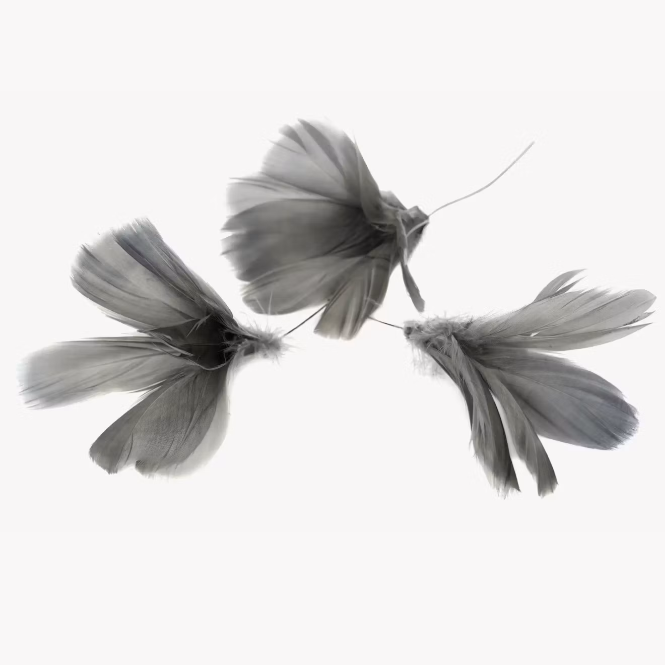 Fjäder Trådad Blom Mörkgrå 12pk