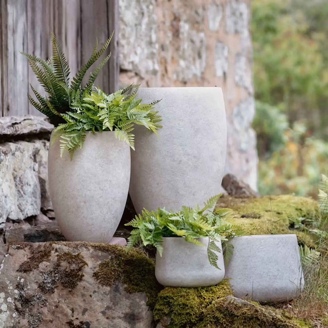 Kruka Utomhus Carrara Marble Sett om 2